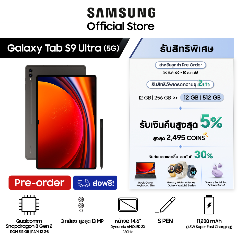 Samsung Galaxy Tab S9 Ultra 5G (12GB+512GB)