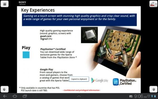 Xperia-Tablet tegra