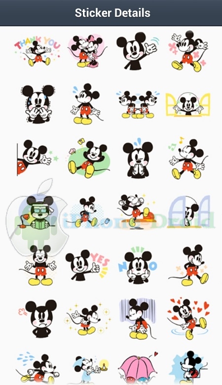 LINE Sticker  Mickey  Mouse  iPhone Droid