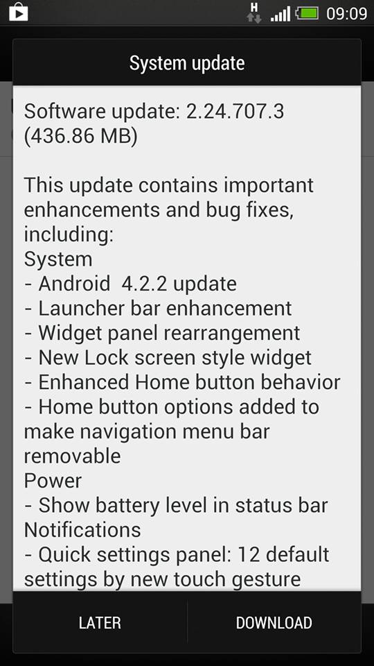 HTC One with Android 4.2.2