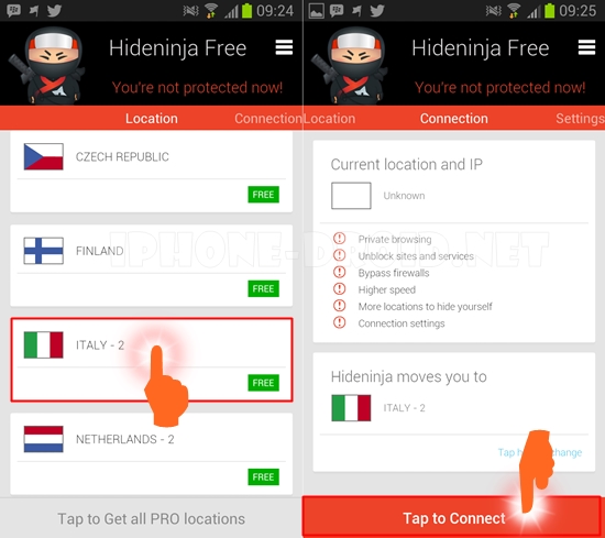 Hideninja VPN for Android (3)