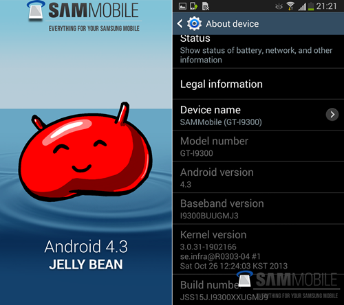 Android 4.3 for Galaxy S III