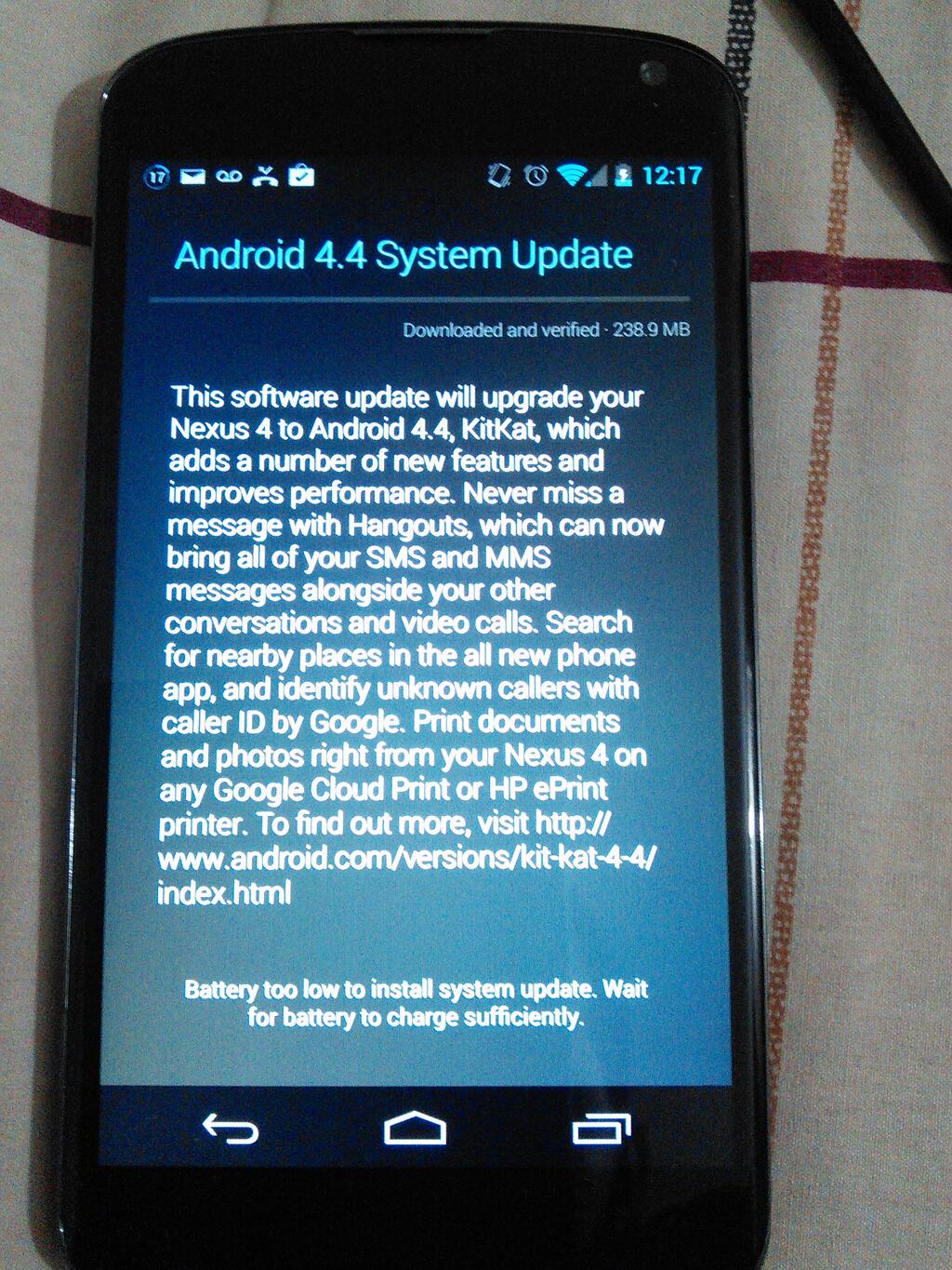 Android 4.4 KitKat (KRT16S) for Nexus 4
