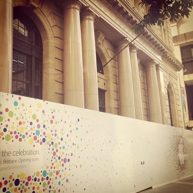 Signage for a new Apple Store in Brisbane