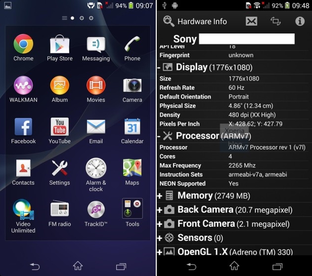More Sony D6503 “Sirius” details