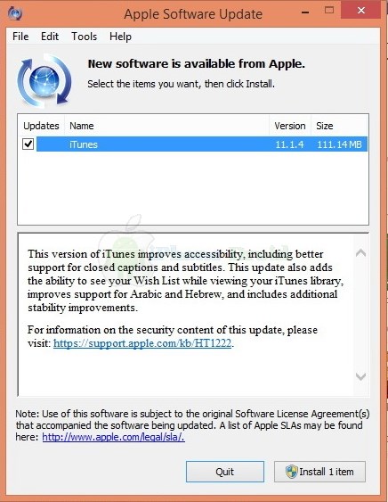iTunes 11.1.4