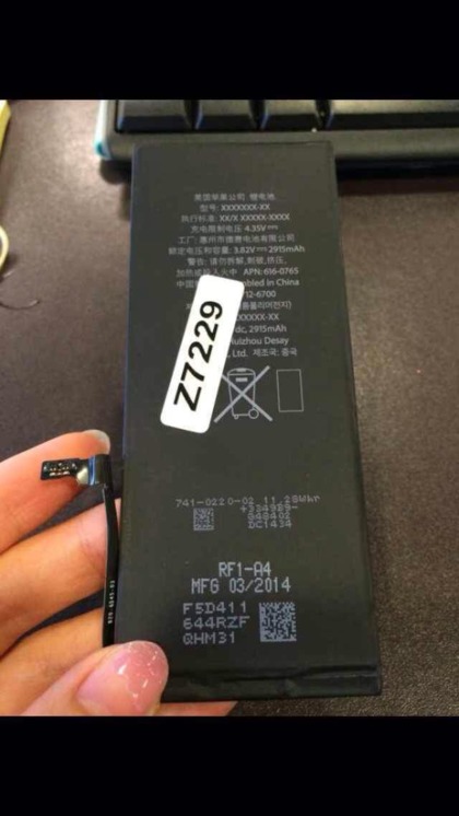Apparent Photo of 5.5-Inch iPhone 6 Battery Reveals 2,915 mAh Capacity