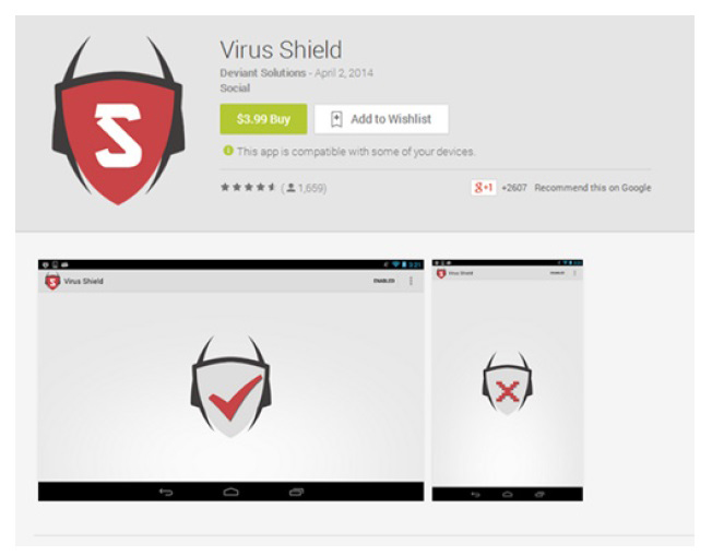 Figure 1- Virus Shield’s purchase page on Google Play