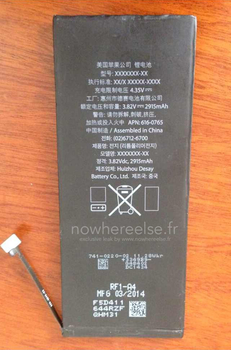 Prototype 2,915 mAh Battery for 5.5-Inch iPhone 6 Once Again Shown in Photos