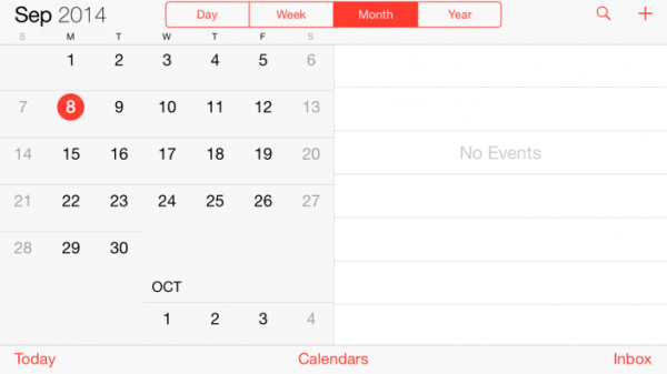 iPhone 6 calender