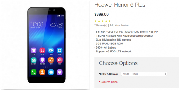 Huawei Honor 6 Plus Price