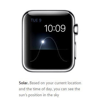 10. Solar watch face on Apple Watch