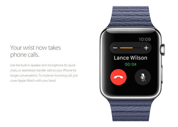 4. Take calls from apple watch