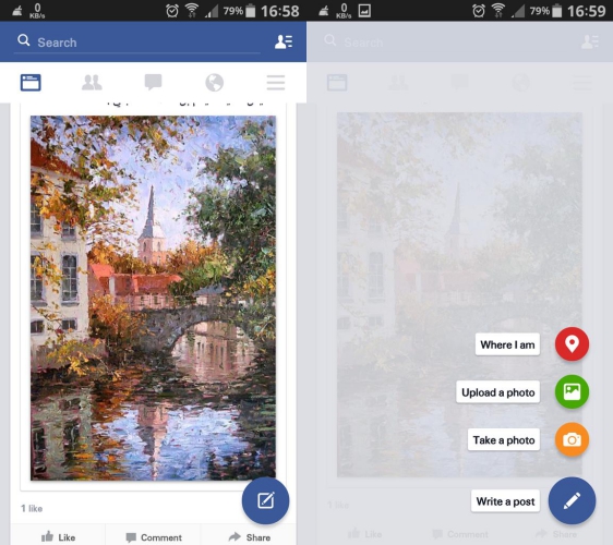 Facebook for Android new design