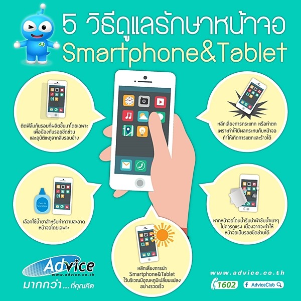 5 วิธีดูแลรักษาหน้าจอ Smartphone&Tablet