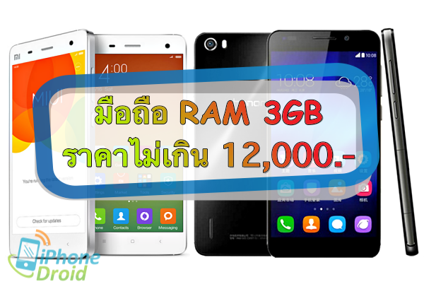 Smartphones with 3GB RAM