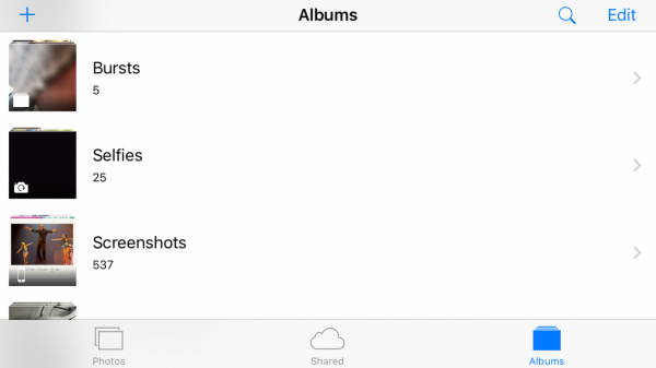 Selfies & Screenshots Photo Albums