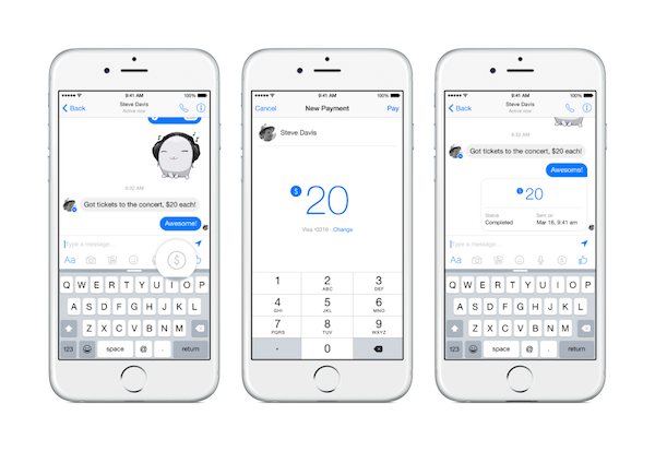 money transfer feature in Messenger