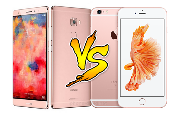 Huawei Mate S vs iPhone 6s Rose gold