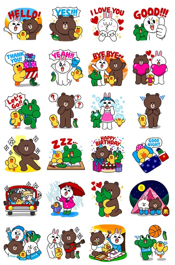 line unicef Stickers