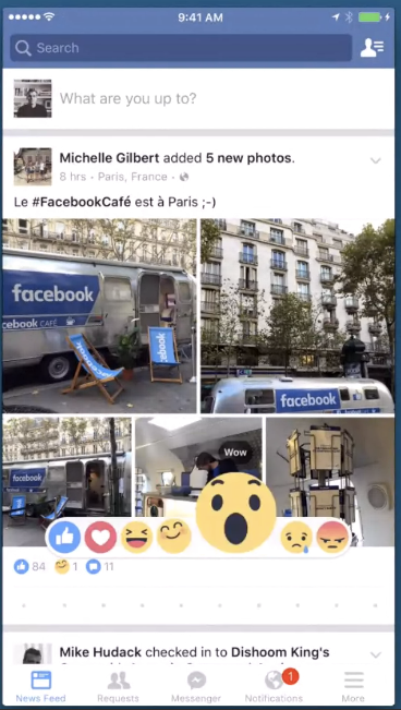 facebook emoji like under post