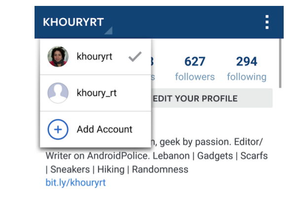 Instagram multiple account support