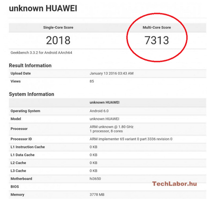 Huawei P9 Geekbench