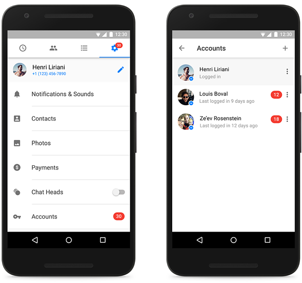 facebook messenger multi account