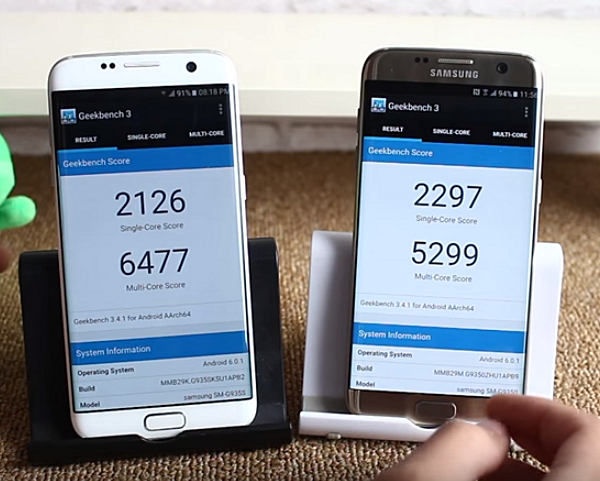 Galaxy S7 Geekbench Exynos vs Snapdragon