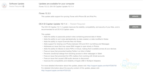 OS X El Capitan v10.11.4
