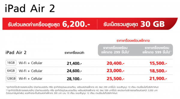 Truemove H iPad Air 2 Promotion