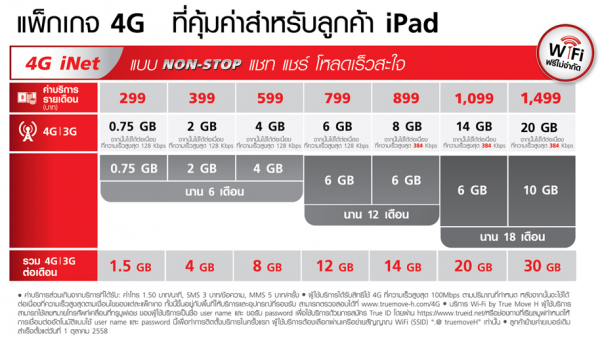 iPad Family Packages by Truemove H