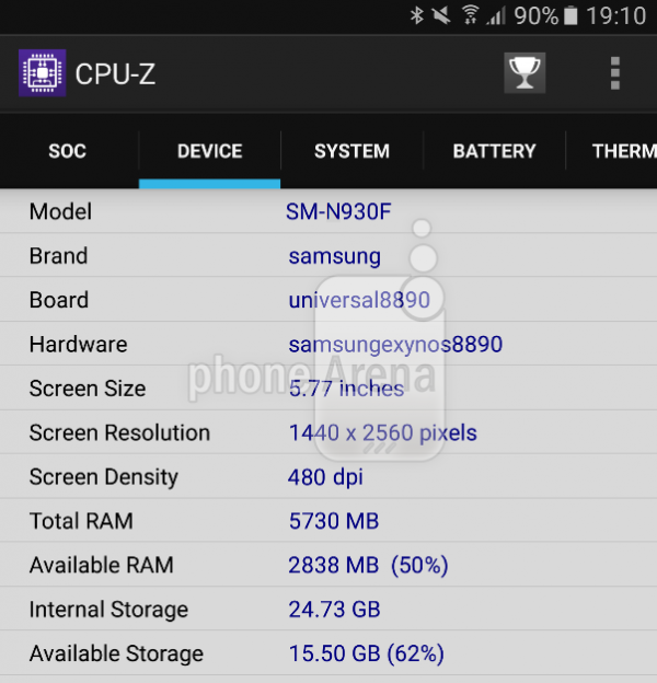 Galaxy Note 6 Spec