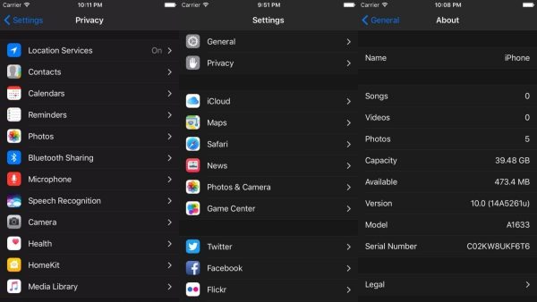 Dark Mode in iOS 10
