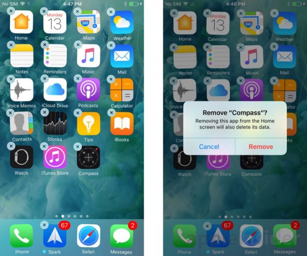 Remove built-in apps on iOS 10
