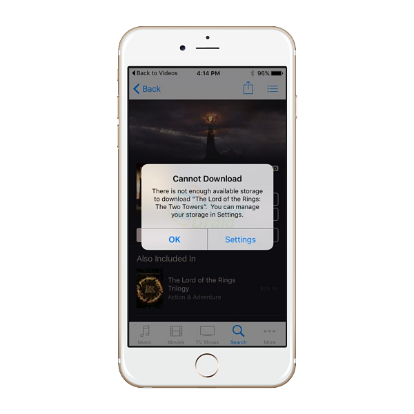 Get some storage back by trying to download a movie-02