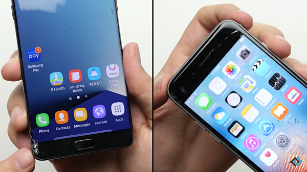 Galaxy Note 7 vs. iPhone 6S Drop Test