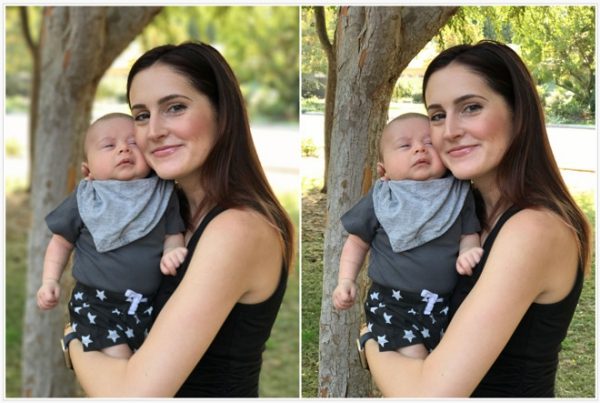 Portrait Mode (ซ้าย) และโหมดปกติ (ขวา)