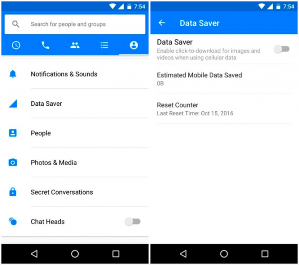 Facebook tests a data saver option in Messenger 1