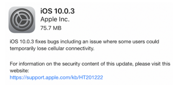 iOS 10.0.3