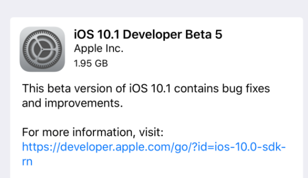 iOS 10.1 beta 5