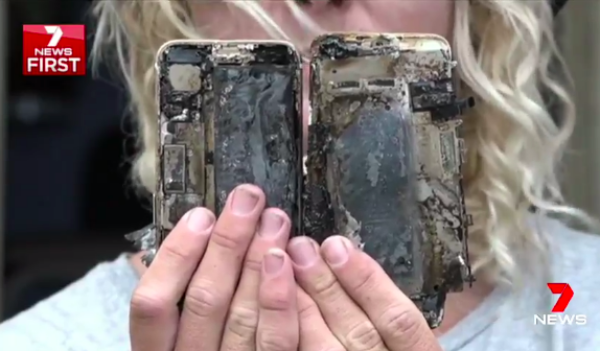 iPhone 7 bursts into flames, destroys vehicle