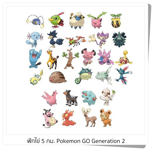 Pokemon GO Generation 2 Egg Chart-5KM-side