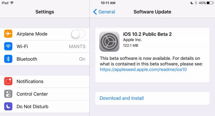 iOS10.2 Public Beta 2