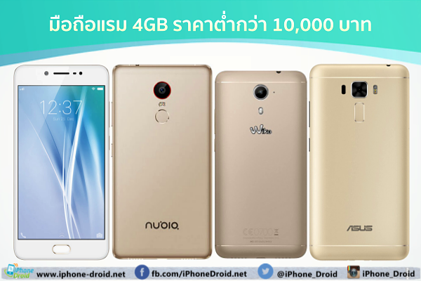 Smartphone with 4gb of ram under 10000 thb