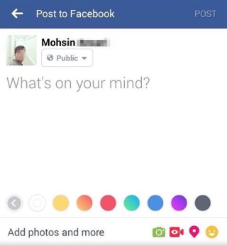facebook for android colored status