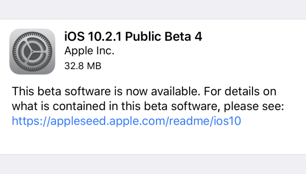 iOS 10.2.1 Public Beta 4