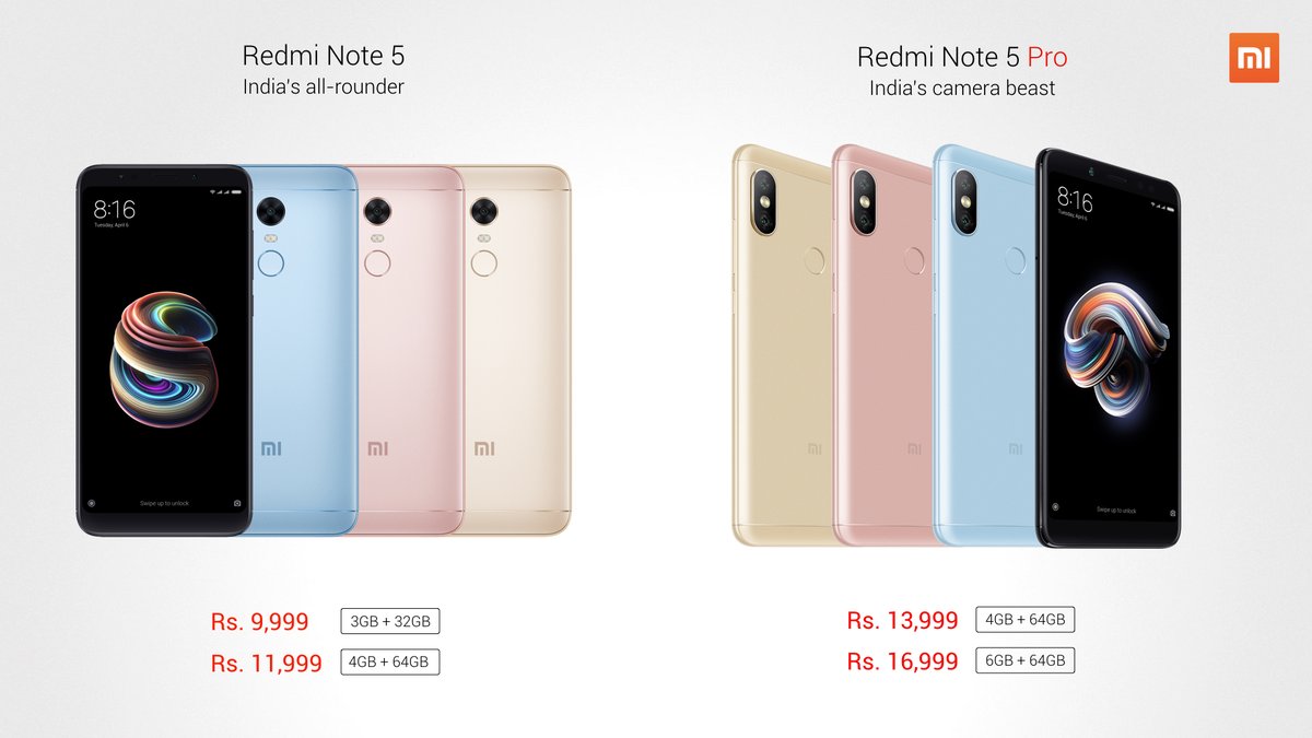 Xiaomi Redmi Note 5 and Xiaomi Redmi Note 5 Pro