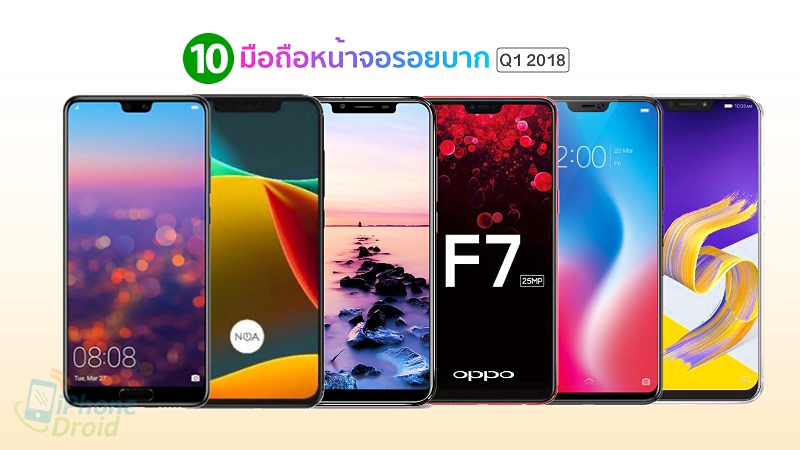 10 สมาร์ทโฟน หน้าจอมีรอยบาก