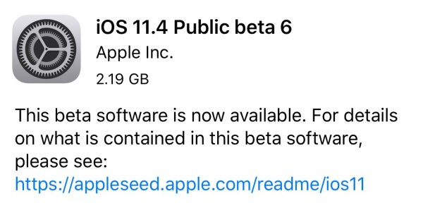 iOS 11.4 beta 6